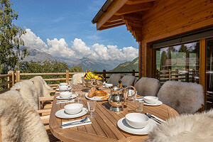 Dining al fresco on the terrace in the summer