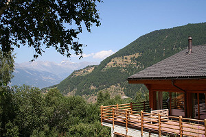 Summer view of the terrace and local hills